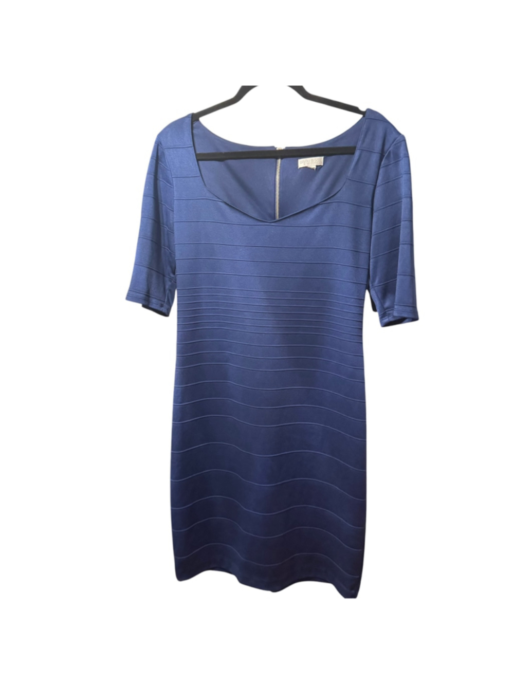 Size 16 Bisou Bisou Midi Dress Navy Blue Short Sleeve stretchy dress